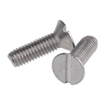 RS PRO Slot Countersunk A4 316 Stainless Steel Machine Screws DIN 963, M3x10mm