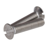 RS PRO Slot Countersunk A4 316 Stainless Steel Machine Screws DIN 963, M5x25mm