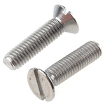 RS PRO Slot Countersunk A2 304 Stainless Steel Machine Screws DIN 963, M5x20mm