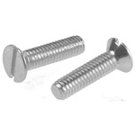 RS PRO Slot Countersunk Steel Machine Screws DIN 963, M4x16mm