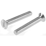 RS PRO Slot Countersunk Steel Machine Screws DIN 963, M6x40mm