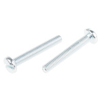 RS PRO Slot Pan Steel Machine Screws DIN 85, M6x40mm