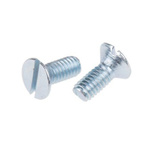 RS PRO Slot Countersunk Steel Machine Screws DIN 963, M10x35mm