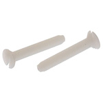 RS PRO Slot Countersunk Nylon Machine Screws DIN 963, M4x25mm