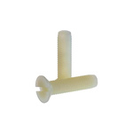 RS PRO Slot Countersunk Nylon Machine Screws DIN 963, M6x25mm