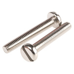 RS PRO Slot Pan Brass Machine Screws DIN 85, M6x40mm