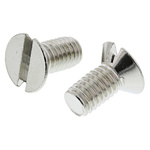 RS PRO Slot Countersunk Brass Machine Screws DIN 963, M6x12mm