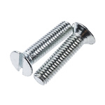 RS PRO Slot Countersunk Steel Machine Screws DIN 963, M6x25mm