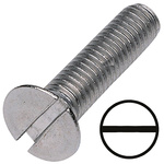 RS PRO Slot Countersunk Steel Machine Screws DIN 963, M3x16mm