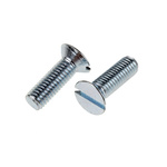 RS PRO Slot Countersunk Steel Machine Screws DIN 963, M3.5x12mm