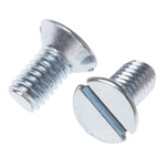 RS PRO Slot Countersunk Steel Machine Screws DIN 963, M4x8mm
