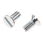RS PRO Slot Countersunk Steel Machine Screws DIN 963, M5x10mm
