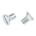 RS PRO Slot Countersunk Steel Machine Screws DIN 963, M6x10mm