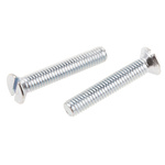 RS PRO Slot Countersunk Steel Machine Screws DIN 963, M6x35mm