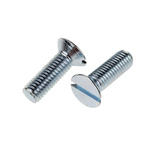 RS PRO Slot Countersunk Steel Machine Screws DIN 963, M8x25mm