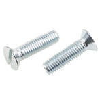 RS PRO Slot Countersunk Steel Machine Screws DIN 963, M8x30mm