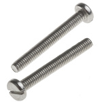 RS PRO Slot Pan A2 304 Stainless Steel Machine Screws DIN 85, M2.5x20mm