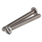 RS PRO Slot Pan A2 304 Stainless Steel Machine Screws DIN 85, M5x45mm