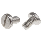 RS PRO Slot Pan A2 304 Stainless Steel Machine Screws DIN 85, M6x10mm