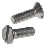 RS PRO Slot Countersunk A2 304 Stainless Steel Machine Screws DIN 963, M5x16mm