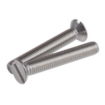 RS PRO Slot Countersunk A2 304 Stainless Steel Machine Screws DIN 963, M6x40mm