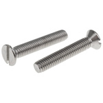 RS PRO Slot Countersunk A2 304 Stainless Steel Machine Screws DIN 963, M6x35mm