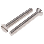 RS PRO Slot Countersunk A2 304 Stainless Steel Machine Screws DIN 963, M6x50mm