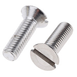 RS PRO Slot Countersunk A2 304 Stainless Steel Machine Screws DIN 963, M8x20mm