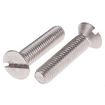RS PRO Slot Countersunk A2 304 Stainless Steel Machine Screws DIN 963, M8x35mm
