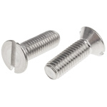 RS PRO Slot Countersunk A2 304 Stainless Steel Machine Screws DIN 963, M8x25mm