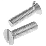 RS PRO Slot Countersunk A2 304 Stainless Steel Machine Screws DIN 963, M8x30mm