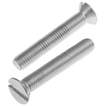 RS PRO Slot Countersunk A2 304 Stainless Steel Machine Screws DIN 963, M8x50mm