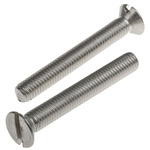 RS PRO Slot Countersunk A2 304 Stainless Steel Machine Screws DIN 963, M8x60mm