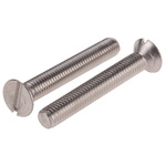 RS PRO Slot Countersunk A4 316 Stainless Steel Machine Screws DIN 963, M5x35mm