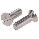 RS PRO Slot Countersunk A4 316 Stainless Steel Machine Screws DIN 963, M8x25mm