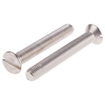 RS PRO Slot Countersunk A4 316 Stainless Steel Machine Screws DIN 963, M8x60mm