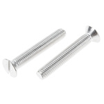 RS PRO Slot Countersunk A4 316 Stainless Steel Machine Screws DIN 963, M8x50mm