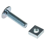 Bright Zinc Plated Steel Roofing Bolt, M6 x 25mm