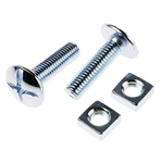 Bright Zinc Plated Steel Roofing Bolt, M8 x 30mm
