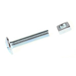 Bright Zinc Plated Steel Roofing Bolt, M8 x 40mm