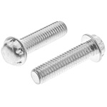 System Zero Zinc Plated Flange Button Steel Tamper Proof Security Screw, M3 x 12mm