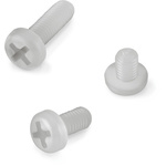 Wurth Elektronik Cross Pan Nylon Machine Screws, M3x10mm