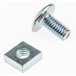 Clear Passivated Zinc Plated Steel Roofing Bolt, M10 x 30mm