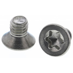 RS PRO Plain Countersunk Stainless Steel Tamper Proof Security Screw, M4 x 6mm