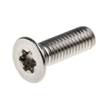 RS PRO Plain Countersunk Stainless Steel Tamper Proof Security Screw, M5 x 16mm