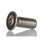 RS PRO Plain Countersunk Stainless Steel Tamper Proof Security Screw, M6 x 16mm
