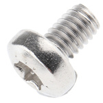 RS PRO Plain Pan Stainless Steel Torx Screw, M4