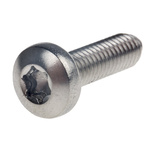 RS PRO Plain Pan Stainless Steel Torx Screw, M6