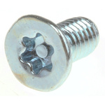 RS PRO Bright Zinc Plated Flat Steel Tamper Proof Security Screw, M3 x 6mm
