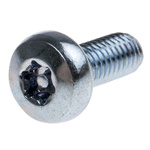 RS PRO Bright Zinc Plated Pan Steel Tamper Proof Security Screw, M5 x 12mm